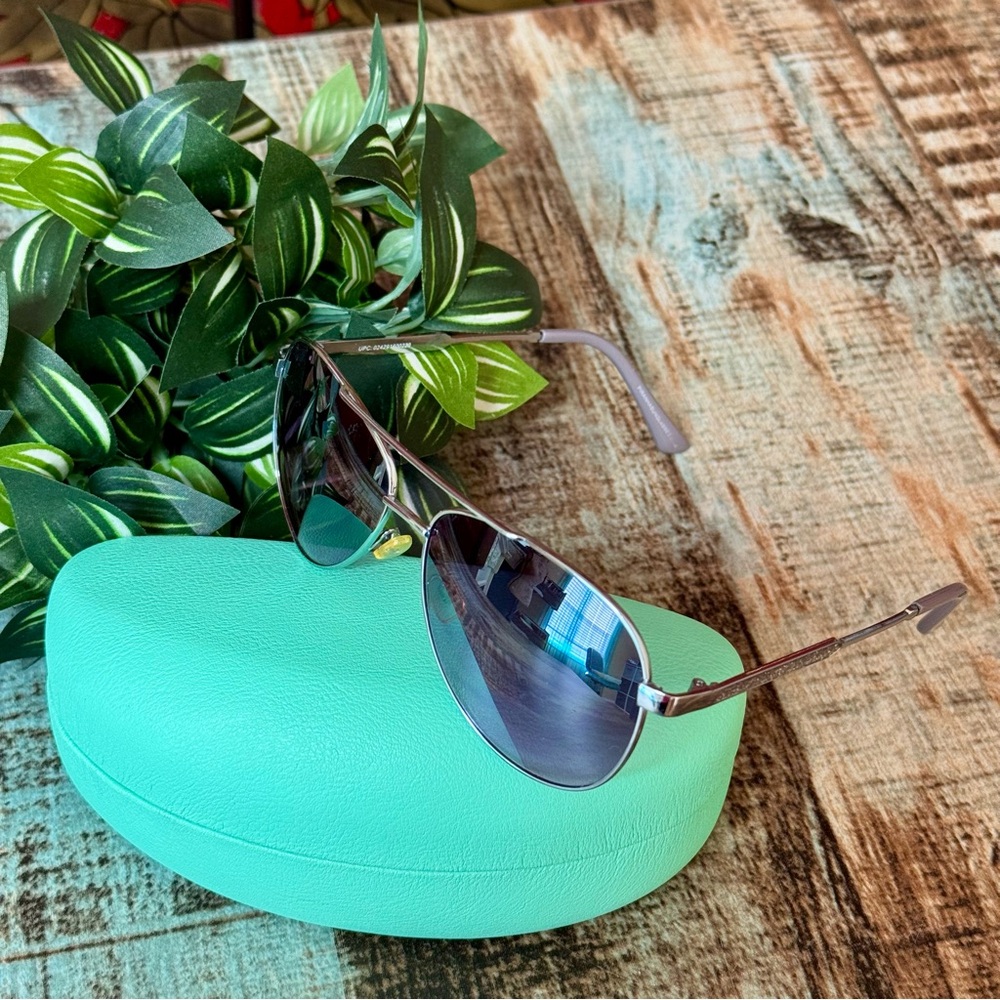 Women’s “PIRANHA” Purple Lens Aviator Sunglasses with Hard Case